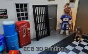 ECB 3D Printing 1/24 or 1/25 Scale Cell Door For Garage, House, Jailhouse Dioram