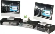 Dual Monitor Stand ValueHall Riser with Adjustable Length and Angle Shelf