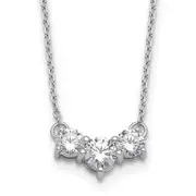 14k White Gold 1 1/2 Ct. Lab Grown Diamond VS/SI+ G+ 18 inch Three Stone Necklace