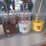 N.W韓國連線代購 LINE FRIENDS 熊大 兔兔 莎莉 CHOCO 冷水杯 冷水瓶 環保杯 BT21 吸管