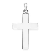Sterling Silver De-Ani Rhodium-Plated Polished Large Latin Cross Pendant