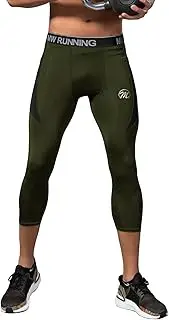 [MEETWEE] Men's Compression Leggings, Running Tights Cool Dry Sports Pants with Pockets Base Layer Bottom for Workout Training Jogging