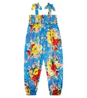 [Zimmermann Kids] Zimmermann Kids Alight shirred cotton jumpsuit Y 8 blue