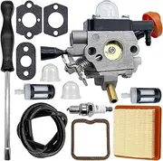 luolety Carburettor for Stihl FS131 FS131R FS311 KM131 HT131 HT132 HT133 HT134 HT135 Replaces 4180-120-0619 4180-120-0617 Brush Cutter Trimmer Tune-up Kit with 4180 1 41 41 03 00 Air Filter Kit
