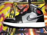 Nike Air Jordan 1 Mid GS Shadow Black Grey Size 4Y/ Women’s 5.5 554725-096 Bin11