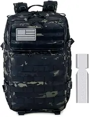 45L Tactical Backpack ​Military Assault Pack Rucksack Molle Large Rucksacks for Hiking Camping Travelling,A