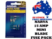 Narva 52715BL 15 AMP MINI Blade Fuse Pack - Car Amplifiers, Auto Electrical