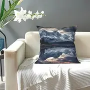 Decorative Throw Pillow Covers Reflection Of Cloud And Mountains Square Cushion Covers Double-Sided Pillow Cover for Living Room Modern Couch Pillowcases Cushion Cases for Bed Sofa Home Decor 16"x16"