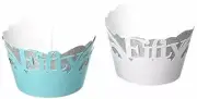 All About Details Patina Green, White & Silver Fifty Cupcake Wrappers Kits, 3”