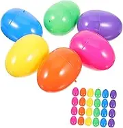 FUNOMOCYA 50Pcs Fillable Plastic Egg Candy Boxes for Easter Party Favors Egg Hunt Decorations Reusable and Lightweight for Packaging and Festive