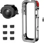 Metal Protective Case for Insta360 X5 Accessories,Multifunction Rabbit Cage Utility Frame with Lens Guard Cap and 6PCS Mic Wind Muff,Action Camera Accessories for Light/Microphone Accessories