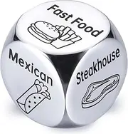 1 PCS Anniversary for Him Her Date Night for Couples Boyfriend Girlfriend Food Decider Wedding Anniversary Steel for Husband Wife Valentines Day Christmas Birthday for Men Women (Silver)