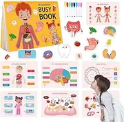 Human Body Busy Book | Preschool Learning Interactive Activities | Human Body Book for Toddler, Kindergarten Learning Sensory Travel Toys for Girls and Boys 4-8 Years