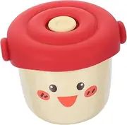 MOTHNUR Versatile Lidded Soup Bowl 230ml Ceramic Container for Snacks Rice and Soups Baby Food Bowl with Decorative Lid Red Sand Emoticon