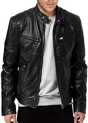 [Generic] Pu Leather Jacket Men Leather Jacket Motorcycle Men's Jackets Outwear Male Pu Leather Coats