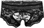 [Zadaos] Mens Erotic Lingerie Panties See-Through Lace Crotchless Briefs Thong Floral Pattern T-Back Underwear