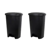 Hefty Step On Trash Can Black 12.2 Gallon 2/Pack (2198HFTCOM075)