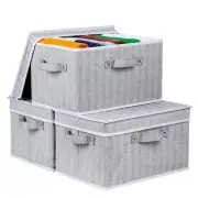 Storage Bins for Shelf Decorative Storage Boxes with lids Stack-able Storage ...