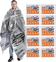 Emergency Blankets Mylar Thermal Blanket,(10 Pack) of Gigantic Space Blanket 82 * 64 in. Survival Blankets Heavy Duty Camping Gear,First Aid