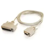 6x C2G DB9F-DB25M (9pin Female to 25 Pin Male) Null Modem Cable - WHITE 6FT NEW