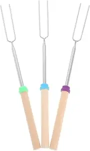 Versatile Stainless Steel Grill Fork Pcs Telescoping Skewers for Hot Dogs Marshmallows Easy to Clean Outdoor Use