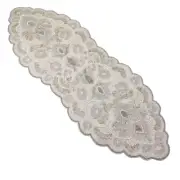 Nicole Miller Irrisdescent White & Silver Christmas Beaded 36" Table Runner