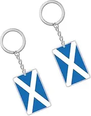 [Petite Pine] 2 Packs Scotland Flag Keychain,Acrylic Scottish Key Ring