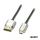 【祥昌電子】LINDY 林帝 41678 鉻系列 Micro HDMI 轉 HDMI2.0 極細鍍金連接線 3M