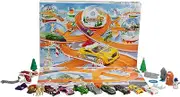 Hot Wheels Toy Cars, Advent Calendar 2024, 8 Hot Wheels Cars in Scale 1:64, Behind 24 Numbered Doors Hide 16 Winter Accessories and a Play Mat, HTG00