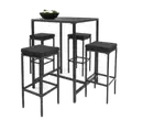 5pcs Outdoor Furniture Bar Table Dining Chairs Stools Set Patio Lounge