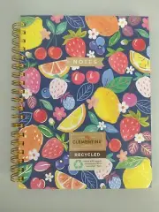 CLEMENTINE NOTEBOOK NOTES Multicolor Fruit 7.5” x 10” Spiral Lined Pages