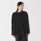 MUJI Womens Organic Cotton Kapok Double Gauze Quilted Jacket Black FedEx
