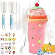 ZeiLaBang Kakadi Slush Cup, 500 ml Slushy Maker Cup, Reusable Slush Ice Cup, DIY Slushy Maker Cup, Frozen Maker, Slush Cup with Straw Spoon for DIY Cola or Juice