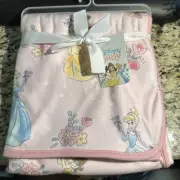 Lambs & Ivy Disney Princesses Pink Fleece Baby Blanket - Belle/Tiana/Cinderella