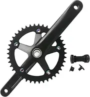 Bicycle Crankset, Road Bike Crankset 130BCD 44T Double Round Chainring Aluminum Alloy Crank 152/165/170mm Hollow Integrated Crankset with BB