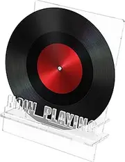 Now Playing Vinyl Record Stand Acrylic Record Display Stand Exquisite Now Playing Record Holder Easy Assembly Album Record Holder Vinyl Record Holder for Vinyl Records Bedroom (Clear)