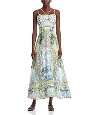 Camilla Printed Linen Maxi Dress