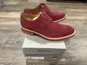 REACTION KENNETH COLE Mens 10.5 Burgundy Contrast Wingtip Klay Oxford Shoes