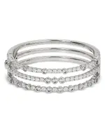 Nadri Dazzle Cubic Zirconia Triple Row Hinged Bangle Bracelet