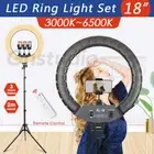 18" 6500K Dimmable LED Ring Light 2M Tripod Stand Makeup Selfie Live Lamp Kit