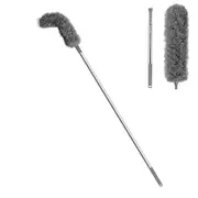 Gutter Cleaning Brush Roofing Tool with Telescopic Extendable Pole Grey