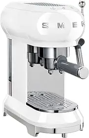 [Smeg] White 1950's Retro Style Espresso Pump Coffee Machine 1350W - ECF01WHAU