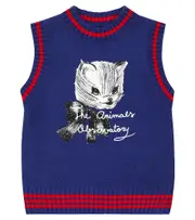 [The Animals Observatory] The Animals Observatory Bat knit sweater vest Y 2 blue