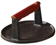 Cuisinart Style Cast Iron Smashed Burger Press 17cm Round Grill With Handle