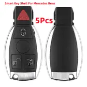 5Pcs Smart Key Shell 4 Buttons with panic Fit for Mercedes Benz Universal