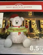 New Gemmy 8-1/2’ Giant Santa Teddy Bear Lighted Christmas Inflatable Airblown