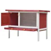 Wooden Rabbit Hutch Elevated Bunny Guinea Pig Small Animal House Outdoor Cage