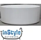 SG- Round Fluted Freestanding Bath Tub 1500mm- MATT WHITE