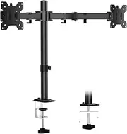 ERGOMAKER Dual Monitor Mount, Fully Adjustable Dual Monitor Arm for 2 Computer Screens up to 27", Heavy Duty Dual Monitor Stand for Desk, Double Monitor Mount for LCD Screens