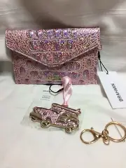 NWT Brahmin Pixie Dust Mini Envelope Case / Passport Wallet & COPA CAR KEY FOB